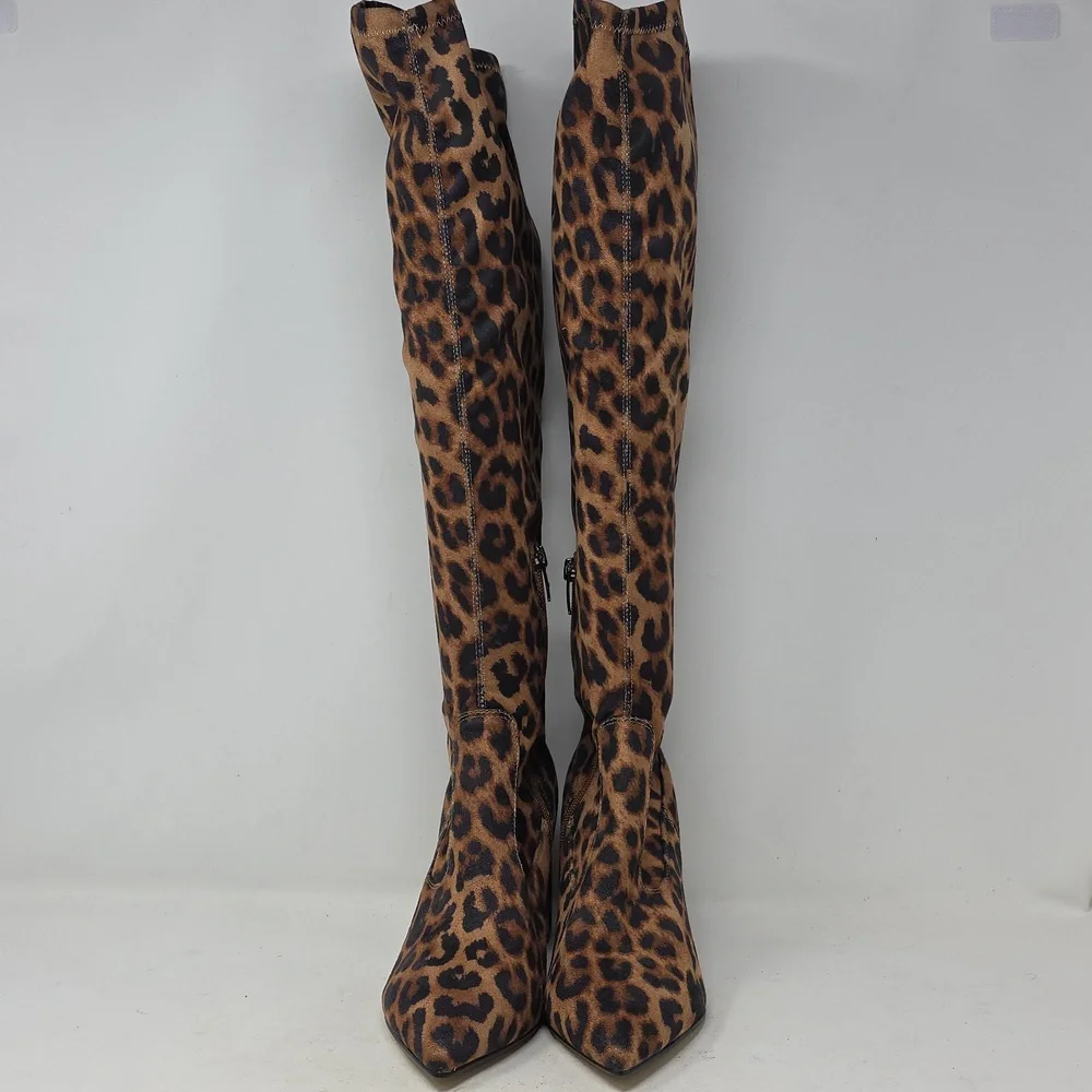 Marc Fisher Leopard Print Knee-High Boots Size 7.5